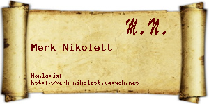 Merk Nikolett névjegykártya